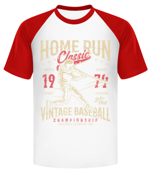 Home Run Classic - T-shirt baseball Homme - Blanc / Rouge - Devant