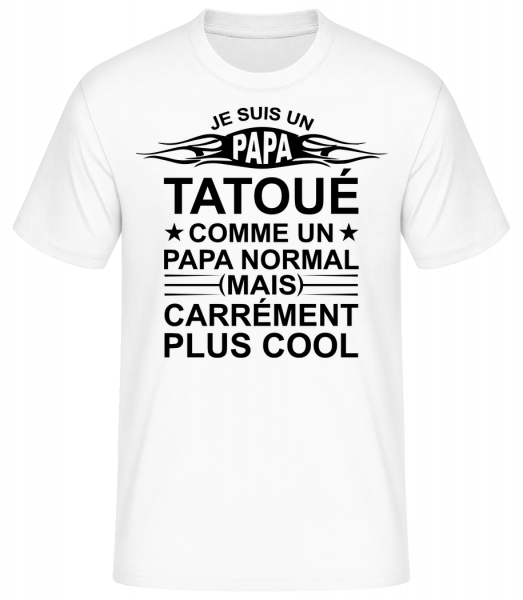 Je Suis Un Papa Tatoué - T-shirt standard Homme - Blanc - Vorn