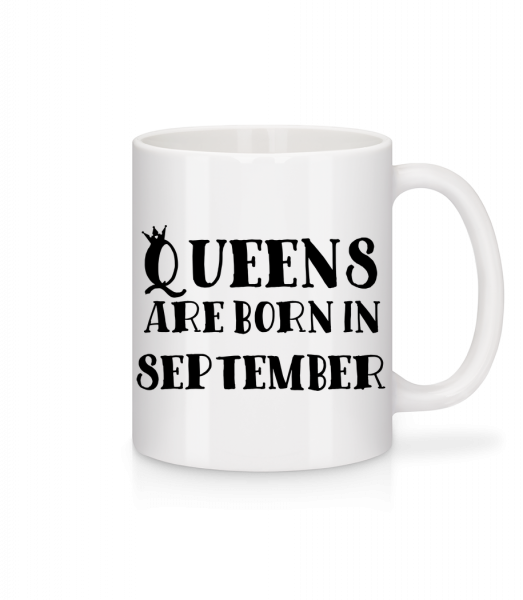 Queens Are Born In September - Mug en céramique blanc - Blanc - Vorn