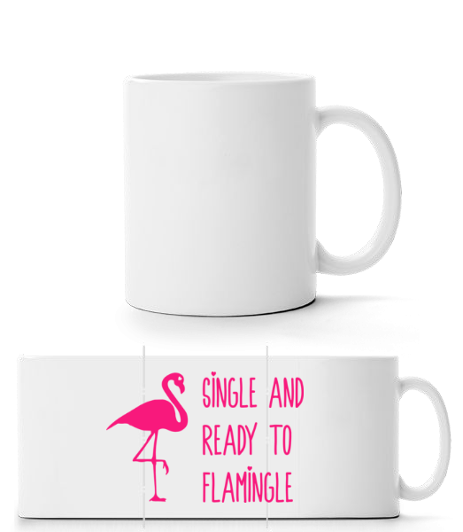 Single And Ready To Flamingle - Mug panorama - Blanc - Devant