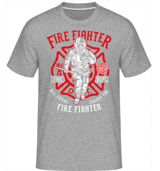 Fire Fighter -  T-Shirt Shirtinator homme - Gris chiné - Devant