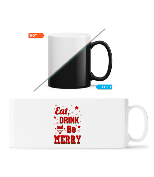 Eat, Drink And Be Merry - Mug magique - Blanc - Devant