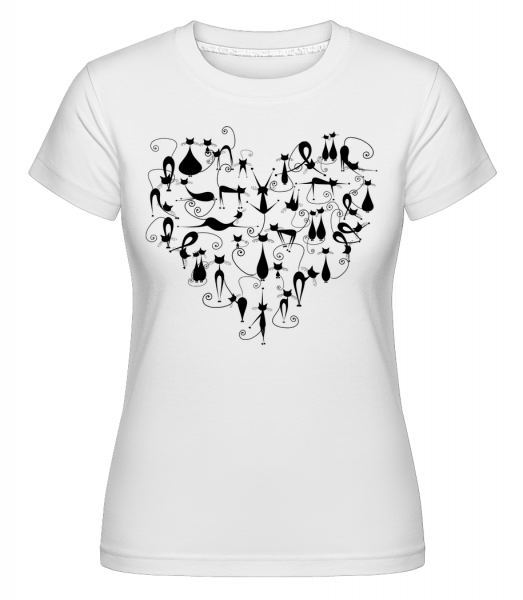 Cat Heart -  T-shirt Shirtinator femme - Blanc - Vorn