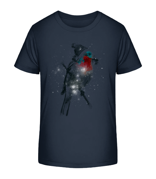 Oiseau Noël - T-shirt bio Enfant Stanley Stella - Bleu marine - Devant