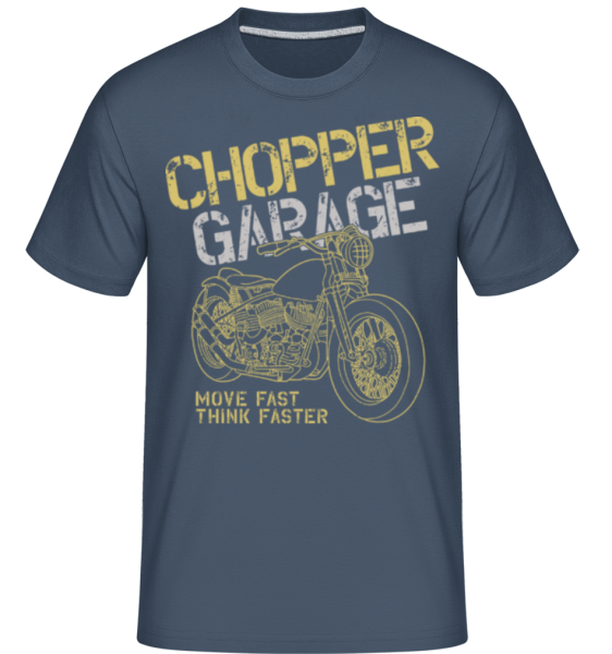 Chopper Garage -  T-Shirt Shirtinator homme - Bleu denim - Devant
