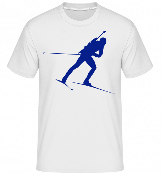 Biathlon Blue -  T-Shirt Shirtinator homme - Blanc - Vorn