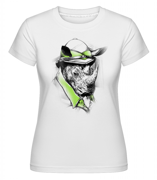 Safari Rhino -  T-shirt Shirtinator femme - Blanc - Vorn