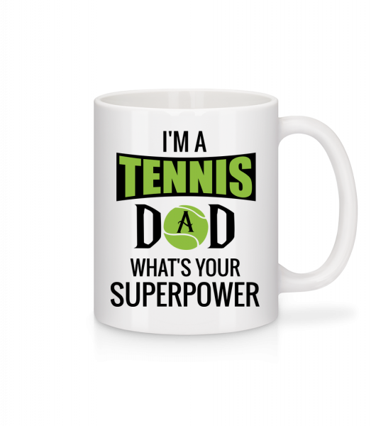 Tennis Dad Superpower - Mug en céramique blanc - Blanc - Vorn