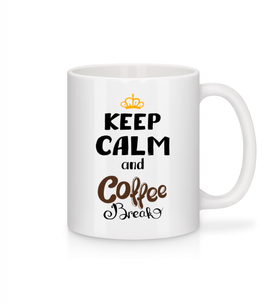 Keep Calm And Coffee Break - Mug en céramique blanc - Blanc - Vorn