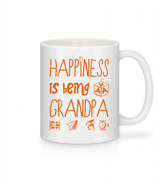 Happiness Is Beeing Grandpa - Mug en céramique blanc - Blanc - Vorn