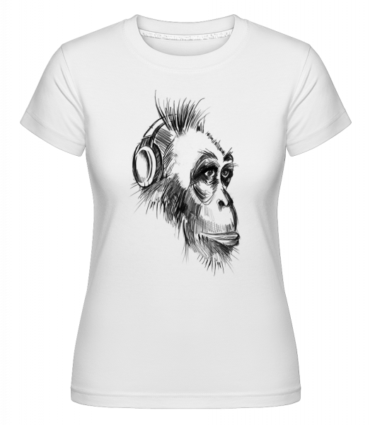 Singe Avec Un Casque -  T-shirt Shirtinator femme - Blanc - Vorn