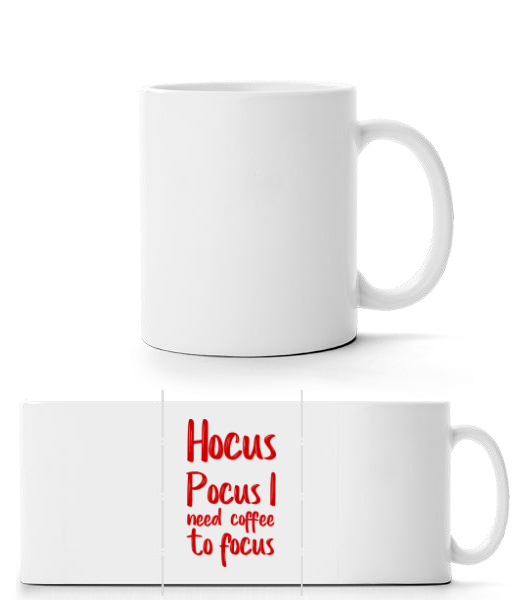 Hocus Pocus I Need Coffe To Focu - Mug panorama - Blanc - Devant