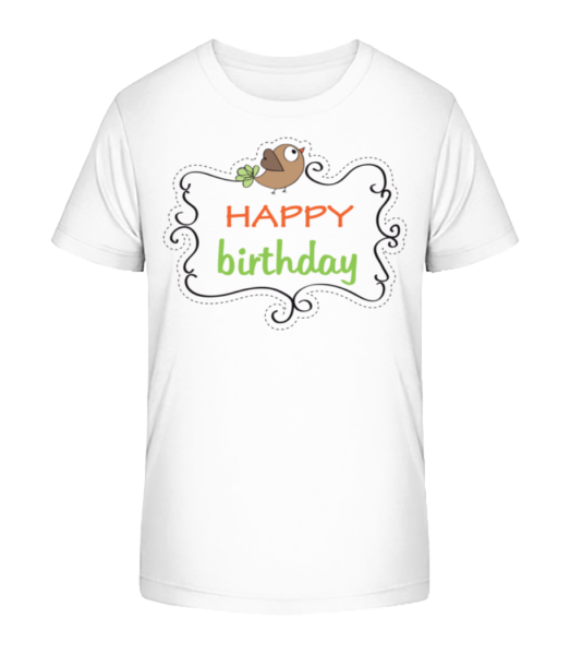 Happy Birthday Oiseau - T-shirt bio Enfant Stanley Stella - Blanc - Devant