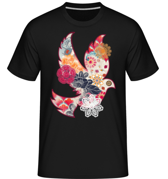 Collage D'Oiseaux Cousu -  T-Shirt Shirtinator homme - Noir - Devant