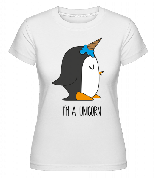 I'm A Unicorn Penguin -  T-shirt Shirtinator femme - Blanc - Vorn