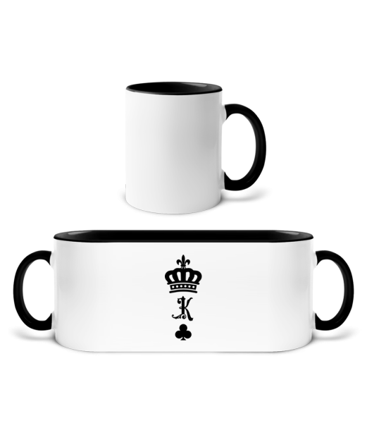 Roi Couronne - Mug bicolore en céramique - intérieur de couleur - Blanc / Noir - Devant