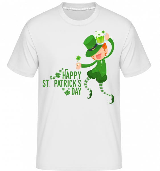 Happy St. Patrick's Day Logo -  T-Shirt Shirtinator homme - Blanc - Vorn
