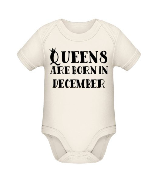 Queens Are Born In December - Body manches courtes bio - Crème - Devant