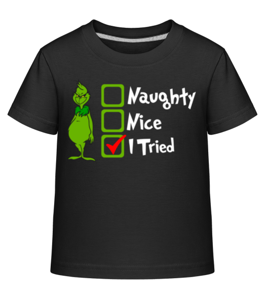 Naughty Nice I Tried - T-shirt shirtinator Enfant - Noir - Devant