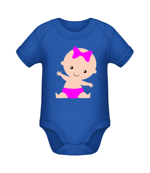 Bébé Fille - Body manches courtes bio - Bleu royal - Devant