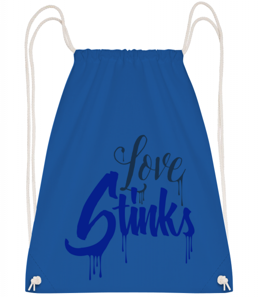 Love Stinks Lettering - Sac à dos Drawstring - Bleu royal - Vorn