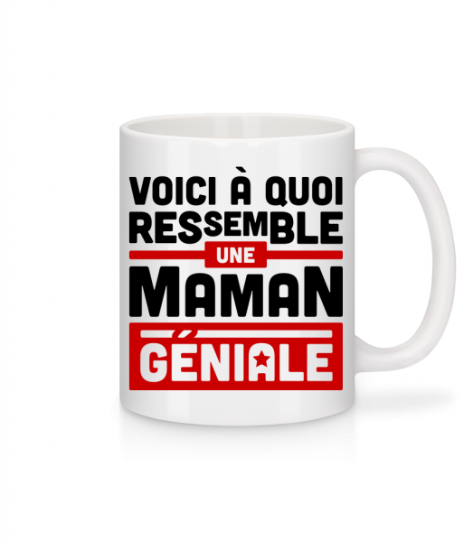 Maman Géniale - Mug en céramique blanc - Blanc - Vorn