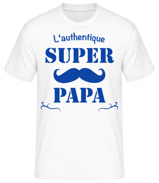 L'Authentique Super Papa - T-shirt standard Homme - Blanc - Vorn