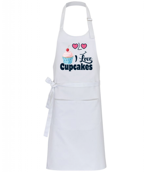 I Love Cupcakes - Tablier professionnel - Blanc - Devant
