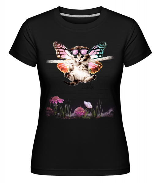 Chat Papillon -  T-shirt Shirtinator femme - Noir - Vorn