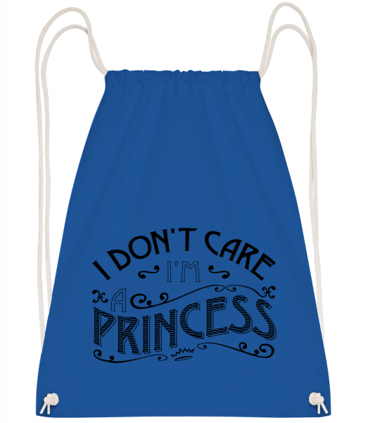 I Don't Care I'm A Princess - Sac à dos Drawstring - Bleu royal - Vorn