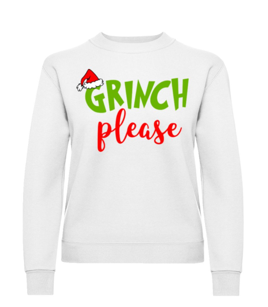 Grinch Please - Sweatshirt Femme - Blanc - Devant