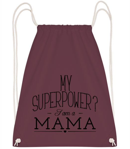 Superpower Mama - Sac à dos Drawstring - Bordeaux - Vorn