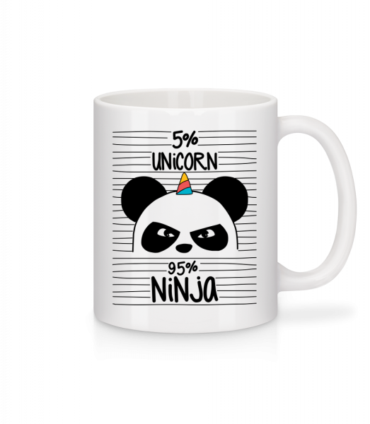 5% Unicorn 95% Ninja - Mug en céramique blanc - Blanc - Vorn