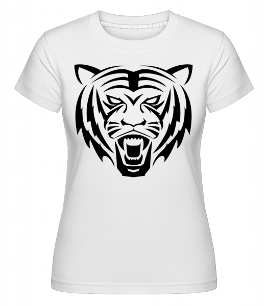 Tête De Tigre -  T-shirt Shirtinator femme - Blanc - Vorn