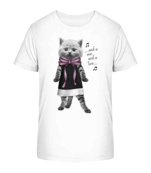 Chat Dansant - T-shirt bio Enfant Stanley Stella - Blanc - Devant