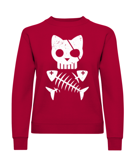 Squelette pirate de chats - Sweatshirt Femme - Rouge - Devant
