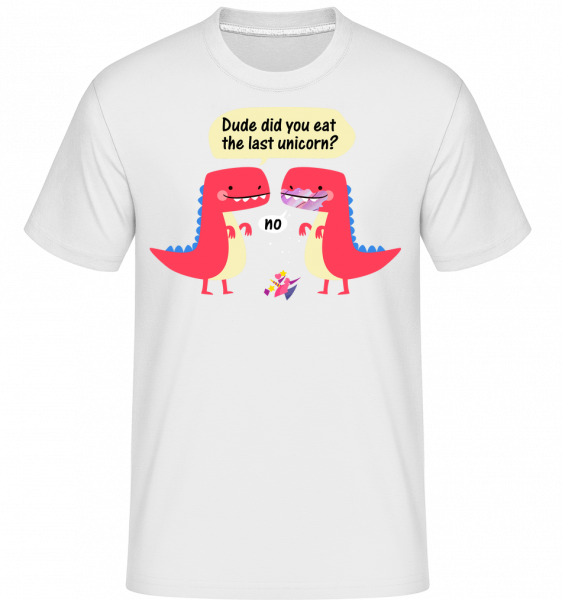 Last Unicorn And Dinosaurs -  T-Shirt Shirtinator homme - Blanc - Vorn