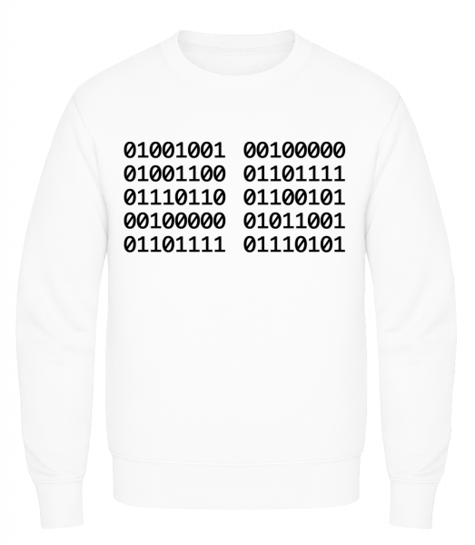 I Love You Code - Sweatshirt Homme AWDis - Blanc - Vorn