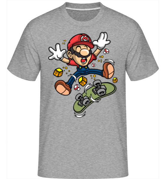 Mario Skater -  T-Shirt Shirtinator homme - Gris chiné - Devant