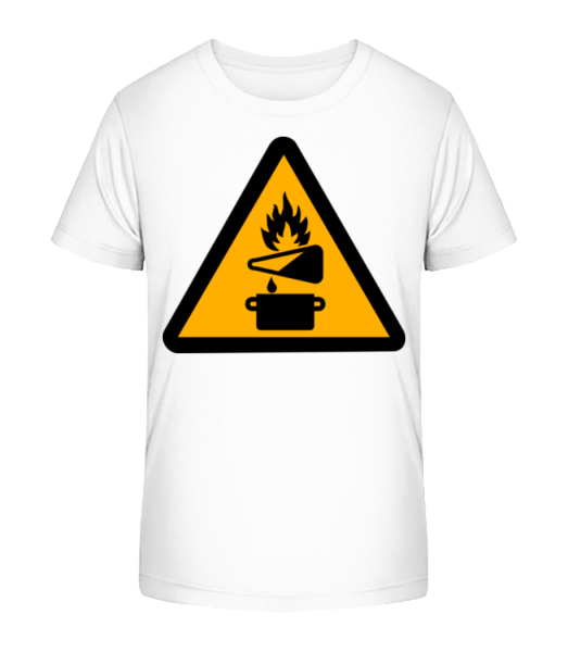 Attention Risque D'Incendie - T-shirt bio Enfant Stanley Stella - Blanc - Devant