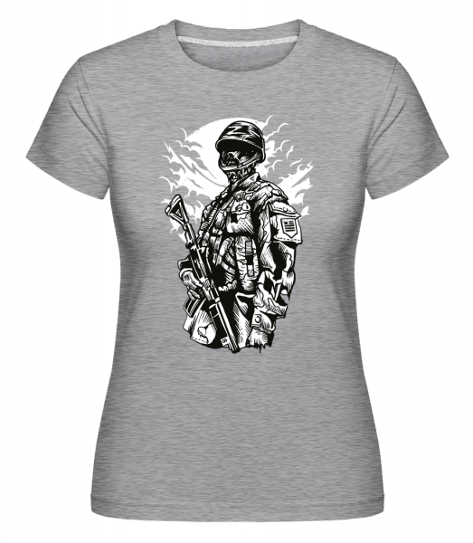 Zombie Soldier -  T-shirt Shirtinator femme - Gris chiné - Vorn