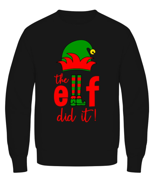 The Elf Did It - Sweatshirt Homme - Noir - Devant