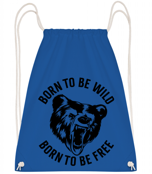 Born To Be Wild - Sac à dos Drawstring - Bleu royal - Vorn