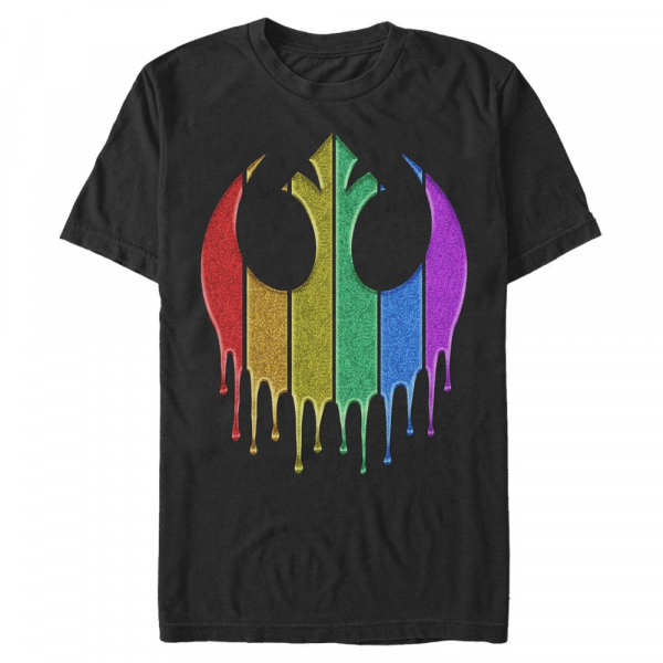 Star Wars - Classic Rainbow Sparkle Rebel Drip - Pride - Homme T-shirt - Noir - Devant