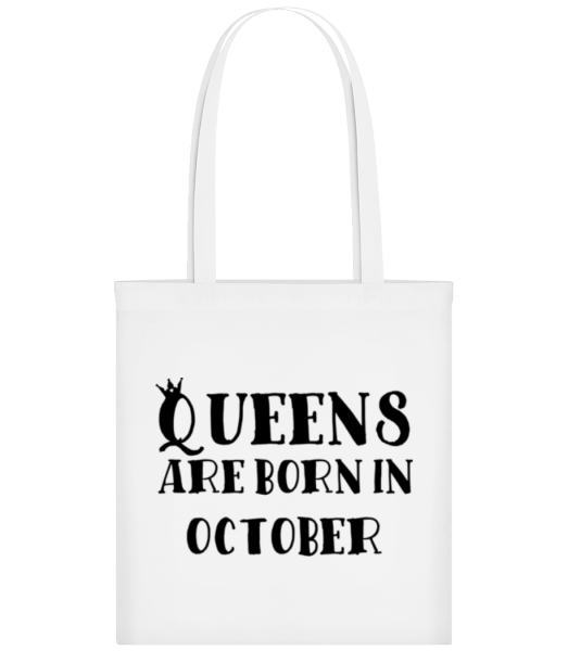 Queens Are Born In October - Tote Bag - Blanc - Devant
