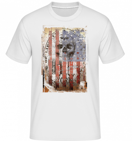 Crâne De New York -  T-Shirt Shirtinator homme - Blanc - Vorn