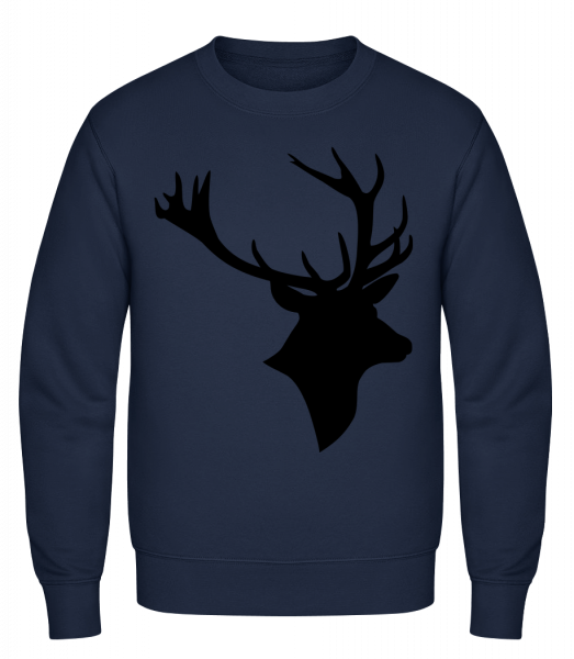 Deer Head Black - Sweat-shirt classique avec manches set-in - Marine - Vorn