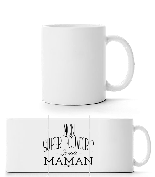 Super Pouvoir Maman - Mug panorama - Blanc - Devant