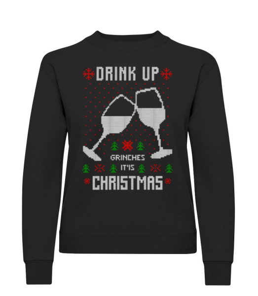 Drink Up Grinches - Sweatshirt Femme - Noir - Devant
