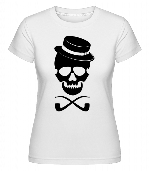 Crâne Avec Chapeau -  T-shirt Shirtinator femme - Blanc - Vorn